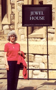 Mary Jo at the home of the Crown Jewels