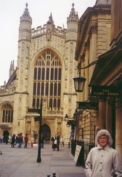 Mary Jo in Front of Ruth Abbey in Bath